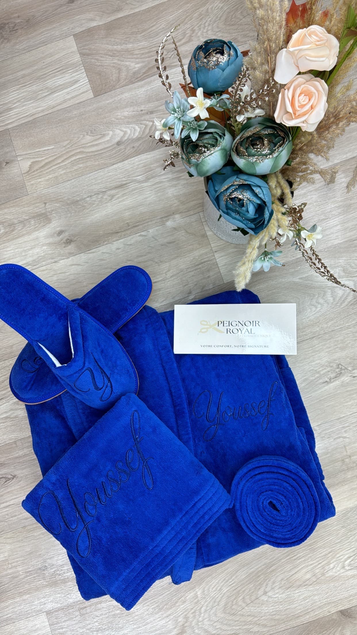 Ensemble velours bleu royal